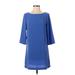 Leith Casual Dress - Shift: Blue Solid Dresses - Women's Size Small