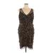 Adrianna Papell Cocktail Dress - Sheath: Brown Tortoise Dresses - Women's Size 16