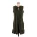 MICHAEL Michael Kors Casual Dress - DropWaist: Green Solid Dresses - Women's Size Large