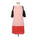 Zara W&B Collection Casual Dress - Shift: Pink Color Block Dresses - Women's Size Medium