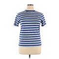 Polo by Ralph Lauren Short Sleeve T-Shirt: Blue Stripes Tops - Women's Size 18