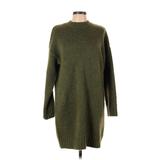 Topshop Casual Dress - Sweater Dress Turtleneck Long Sleeve: Green Dresses - Women's Size 8