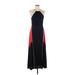 Ann Taylor Factory Casual Dress - Maxi Halter Sleeveless: Black Color Block Dresses - Women's Size Small Petite