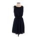 Aqua Casual Dress - Midi: Blue Solid Dresses - Women's Size X-Small