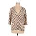 Croft & Barrow Cardigan Sweater: Tan Polka Dots Sweaters & Sweatshirts - Women's Size X-Large