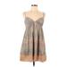 Julie's Closet Casual Dress: Tan Paisley Dresses - Women's Size Medium
