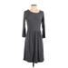 Lucy & Laurel Casual Dress - Sweater Dress: Gray Solid Dresses - Women's Size Small