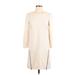 J.Crew Casual Dress - Shift Crew Neck Long sleeves: Ivory Dresses - Women's Size 2