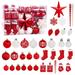 Christmas Tree Ornament, 132pcs Christmas Tree Decoration Set Gold White Christmas Ball Shatterproof Hanging Tree Ornament Large