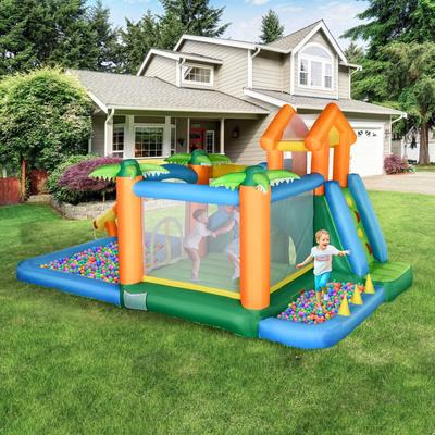 6-in-1 Inflatable Water Slide Castle with Carry Bag and Air Blower