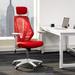 Inbox Zero Chair w/ Floor Protector Mat, Gladiator Gaming Chair, Mesh Computer Seat w/ Adjustable Headrest Upholstered/Mesh, in Red/Blue | Wayfair