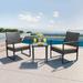 Orren Ellis Livonia 3 Piece Rattan Seating Group Synthetic Wicker/All - Weather Wicker/Wicker/Rattan in White | Outdoor Furniture | Wayfair