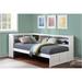 Winston Porter 3-4_Philipa White Transitional Twin Bed & Twin Corner Bookcase Bed Wood in Brown/White | 22.5 H x 43.25 W x 79 D in | Wayfair