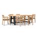 Birch Lane™ Ivo Rectangular 78.75" Long Teak Outdoor Dining Set Wood/Teak in Black/Brown/White | 78.75 W x 39.5 D in | Wayfair