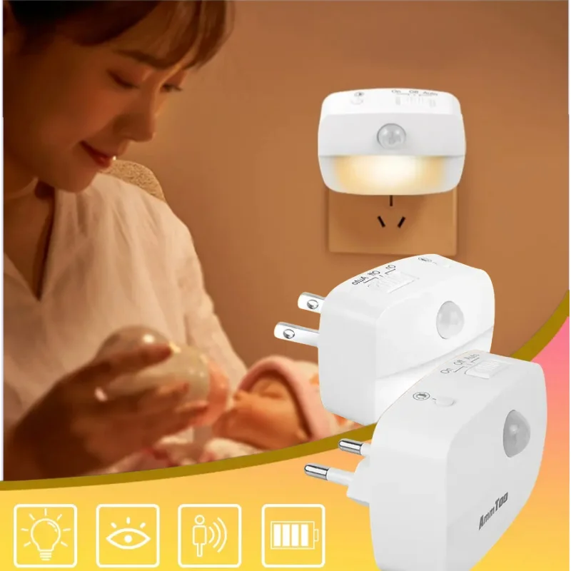 LED Nachtlicht Motion Sensor EU UNS Stecker Lampe Nachthimmel Für Badezimmer Schlafzimmer Korridor Nacht Beleuchtung Dekorative Lichter