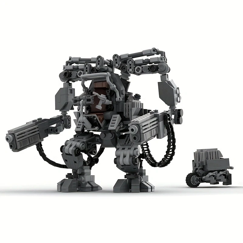 MOC Black Robot APU Classic Movie Bausteine Montagemodell MOC- 137552 Mecha Roboter Waffe Ziegel Spielzeug Weihnachtsgeschenk Image