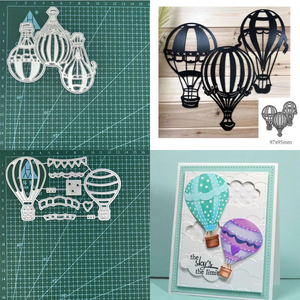 Matrices de découpe en métal pour bricolage, matrices de montgolfière, scrapbooking, gaufrage décoratif, modèle de découpe artisanale