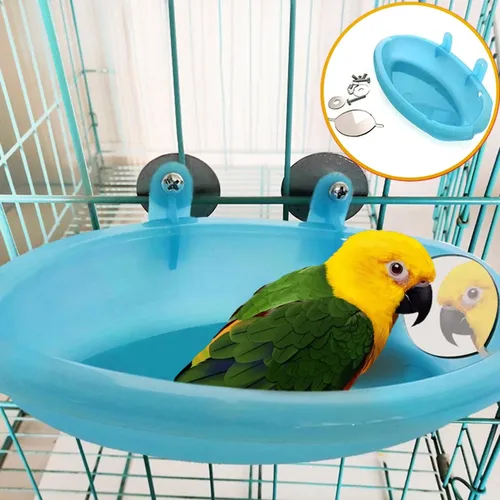 1 pc Haustier Vogel Badewanne Papagei Badewanne Vogel hängen Dusche Badewanne mit Spiegel Dusche