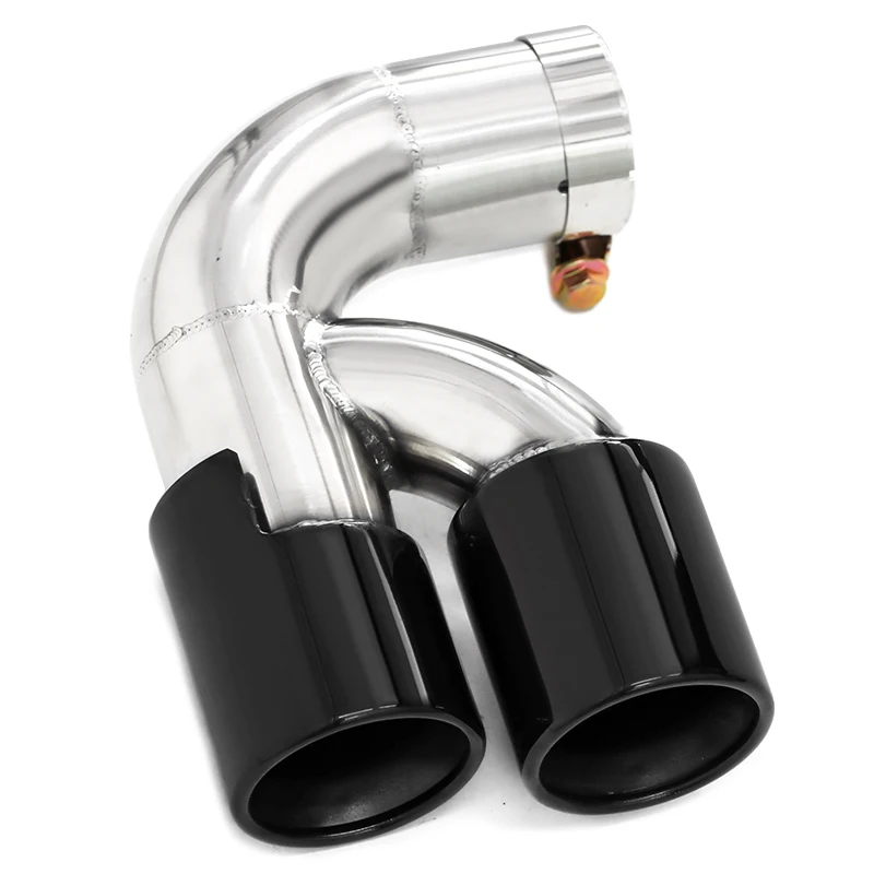 1 Pz 304 In Acciaio Inox In Fibra di Carbonio Doppia Punta di Scarico Auto Marmitta di Scarico Punta TwinTailpipe Per BMW 118i F20 F21 63mm Ugello