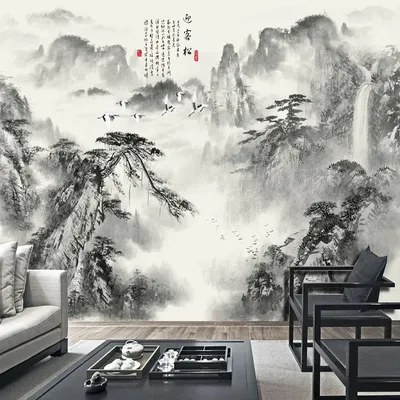 Benutzerdefinierte 3D-Tapete im chinesischen Stil, künstlerische Tuschemalerei, Wasserfall, Foto-Wandbilder, Wohnzimmer, Schlafzimmer, Arbeitszimmer, Heimdekoration, Fresko Image