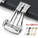 16mm 18mm 20mm Fibbia per orologio in acciaio inossidabile per cinturino in gomma in pelle Omega Chiusura deployante Accessori per bottoni a farfalla