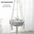 Neue Haustier Hängematte Katze Schaukel hand gewebte Baumwolle Seil Katzen hängen Korb Kätzchen