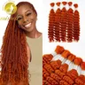 350 # Ginger Orange Human Hair Bulk 28 pollici Deep Wave Human Hair per intrecciare 100% non