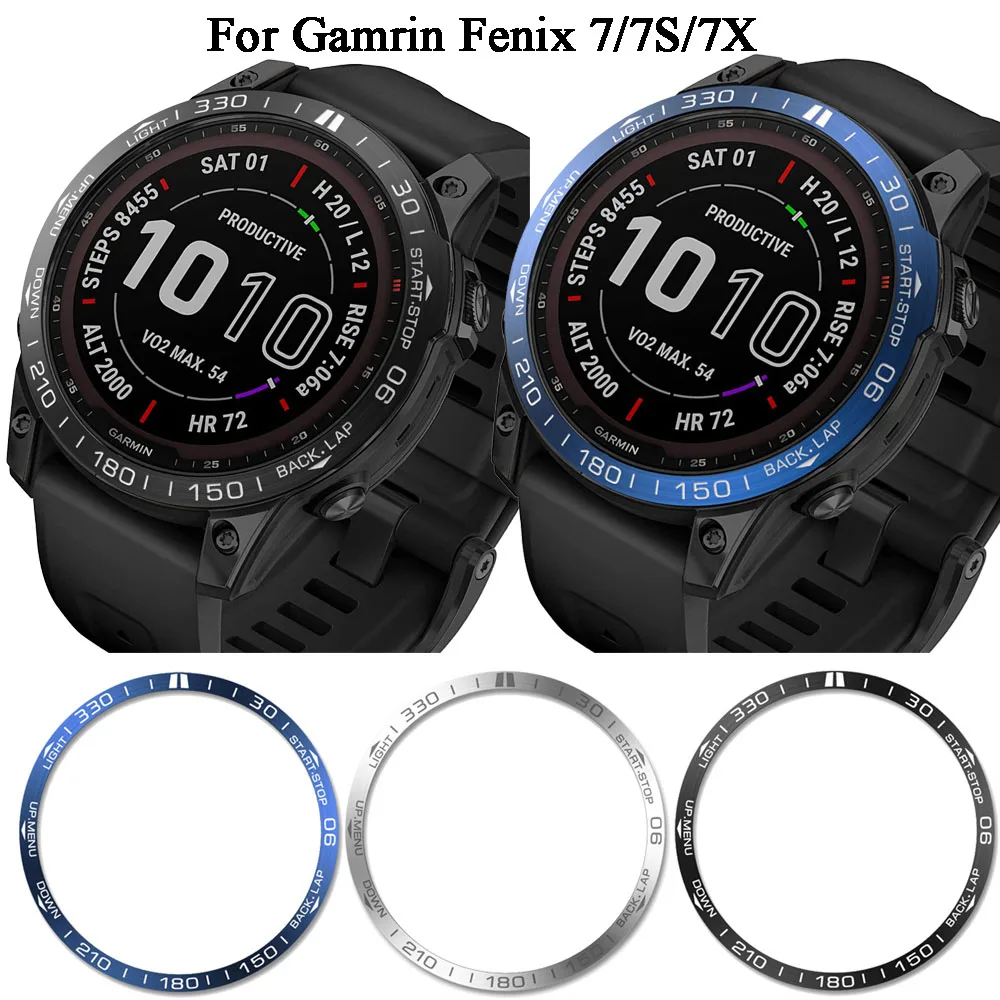 Lünette Ring Styling Fall Für Garmin Fenix 7X 7S 7 Smart Uhr Metall Rahmen Zifferblatt Kleber Fenix 6X 7X Pro 5X Plus Schutzhülle Image