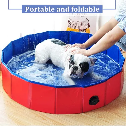 1pc zusammen klappbares Haustier Pool Badewanne Hund Katze Schwimm bad kein aufblasbares Hunde