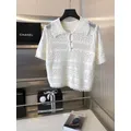 Pull-Over Blanc pour Femme Chemise Ajourée Polyvalent Doux Tricots Nouvelle Mode Coréenne