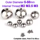 MeaccelerStainless Steel Thread IkFemale Thread Half Hole Smooth Ball Beads M2 M2.5 M3 Thread