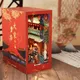 Kit d'insertion d'étagère de coin de livre en bois bricolage kits de construction miniatures