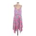 Lilly Pulitzer Casual Dress - High/Low: Pink Paint Splatter Print Dresses - Women's Size Large