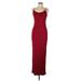 Casual Dress - Maxi: Burgundy Dresses - Women's Size Large