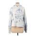 Abercrombie & Fitch Pullover Hoodie: Blue Acid Wash Print Tops - Women's Size Medium