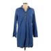 Old Navy Casual Dress - Shirtdress: Blue Dresses - Women's Size Large