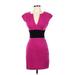 Trina Turk Casual Dress - Sheath: Pink Color Block Dresses - Women's Size 2X-Small