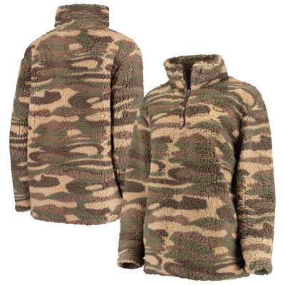 Women's G-III Sports by Carl Banks Camo St. Louis Blues Sherpa Quarter-Zip Jacket Image