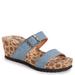 MUK LUKS Winona Wedge Sandal - Womens 10 Blue Sandal Medium