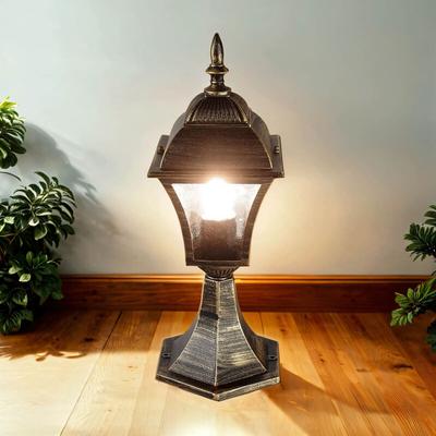 Licht-erlebnisse - Wegeleuchte E27 43 cm hoch Aluminium Glas Rustikal Sockelleuchte außen Hof Garten Image