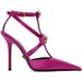 Pink Gianni Ribbon Cage Satin Heels