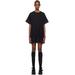 Black A-line T-shirt Minidress