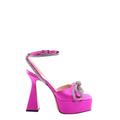 Double Bow Satin Platform Sandal