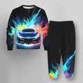 Jungen 3D Karikatur Auto Sweatshirt Hose Kleidungsset Langarm 3d Drucken Herbst Winter Aktiv Modisch Cool Polyester kinderkleidung 3-12 Jahre Outdoor Strasse Urlaub Regular Fit