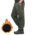 Men's Cargo Pants Fleece Pants Work Pants Pocket Multi Pocket High Rise Solid Colored Wearable Outdoor Calf-Length Outdoor Casual Classic Big and Tall Loose Fit Black Army Green High Waist Inelastic