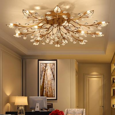 15-Light 90 cm Ceiling Lights LED Crystal Flush Mount Lights Metal Painted Finishes Chic Modern 200-240V / 110-120V Flower Design