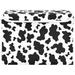 Storage Basket Black Cow Print Storage Boxes with Lids and Handle Large Storage Cube Bin Collapsible for Shelves Closet Bedroom Living Room 16.5x12.6x11.8 In