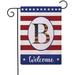 HGUAN Decorative Flag Initial Letter Garden Flags with Monogram B Double Sided American Independence Day Flag Welcome Garden Flags 12x18 Inch for House Yard Patio Outdoor Decor(B)