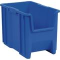 KEERDAO 13014 Stack-N-Store Heavy Duty Stackable Open Front Plastic Storage Container Bin (17-1/2-Inch x 11-Inch x 12-1/2-Inch) Blue (4-Pack)