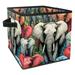 KLURENT Elephant Animal Toy Box Chest Collapsible Sturdy Toy Clothes Storage Organizer Boxes Bins Baskets for Kids Boys Girls Nursery Playroom